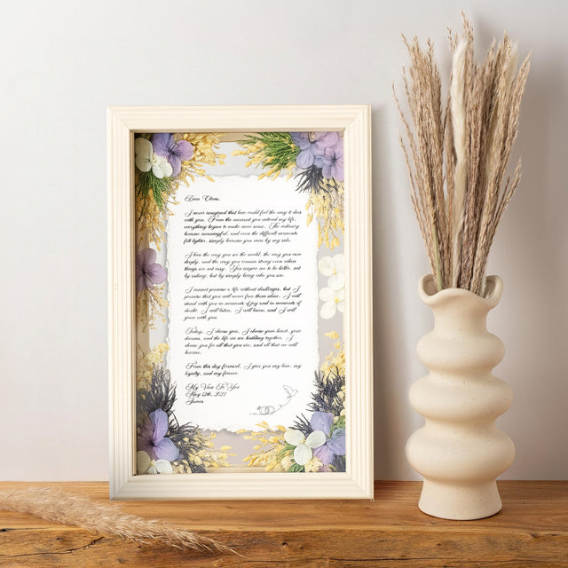 Personalized Wedding Vows 2 Layered Mix Wooden Art 8x12 inch JN02
