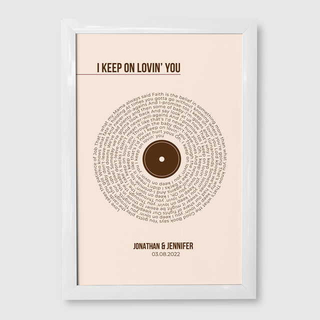 Custom Song Lyrics Print, Pastel Sand Vinyl Record Wall Art