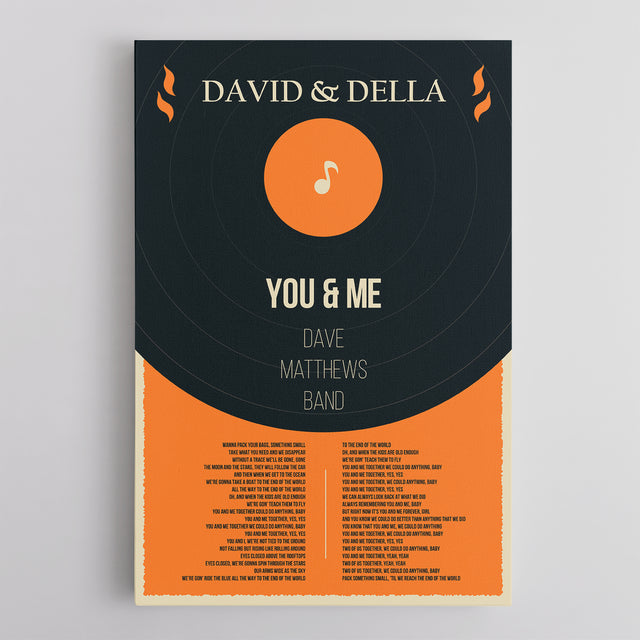 Nostalgic Vinyl Lyrics Canvas, Custom Song Lyrics And Name