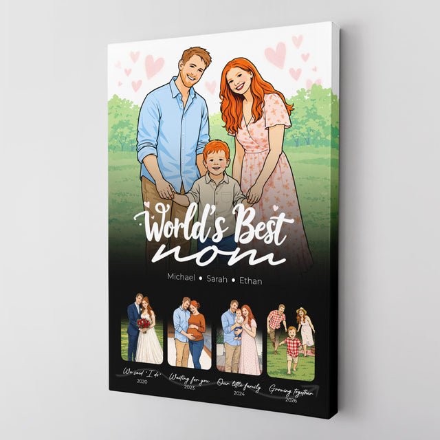Personalized World’s Best Mom Canvas, Mother’s Day Gift