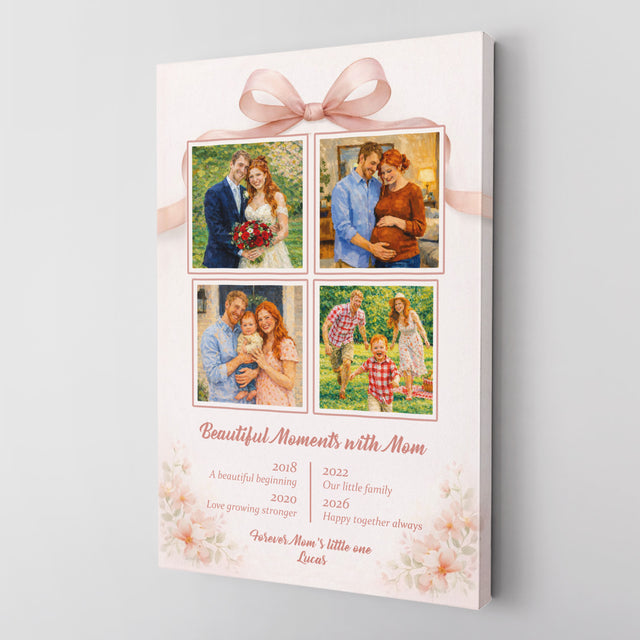 Personalized Mom Photo Collage Canvas Gift Family Moments Art