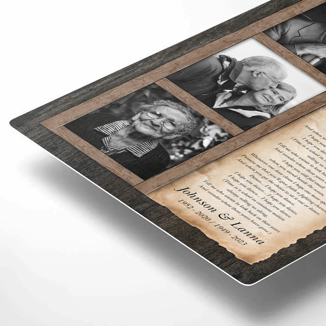 Personalized Memorial Photo Collage & Song Lyrics Metal Print