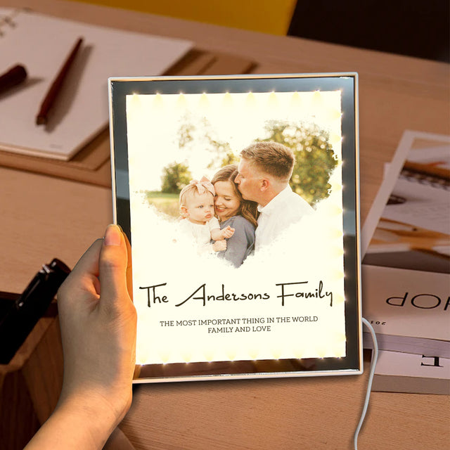 Custom Watercolor Portrait Family Name & Quotes