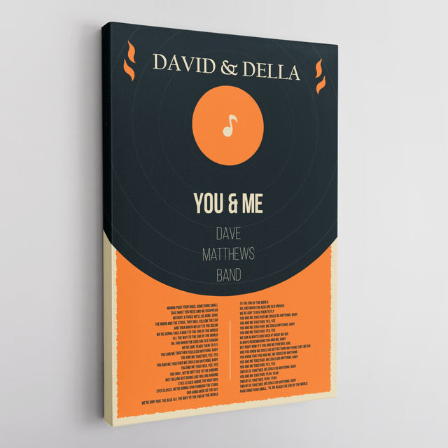 Nostalgic Vinyl Lyrics Canvas, Custom Song Lyrics And Name