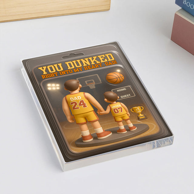 You Dunked Right Into My Heart – Custom Basketball Acrylic Plaque for Dad