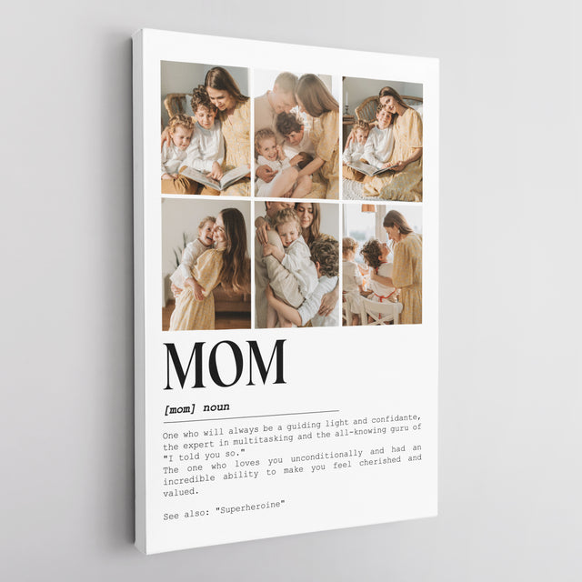 Custom Mom Definition Photo Collage Canvas Wall Art