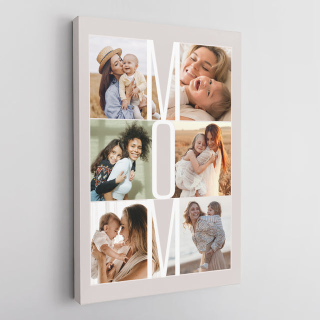 Mom Photo Collage Canvas Wall Art Custom 6 Pictures