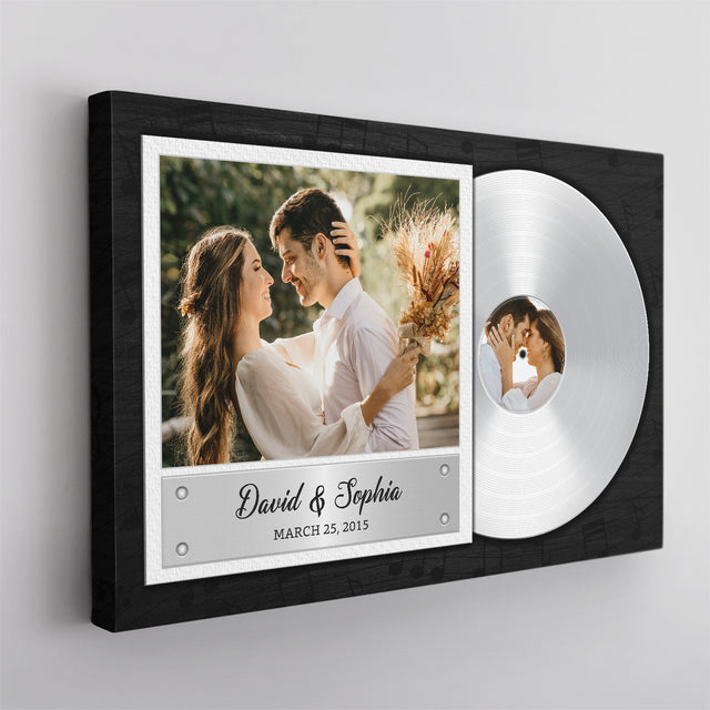 Personalized Vinyl Record Canvas, Wedding Guest Book Alternative
