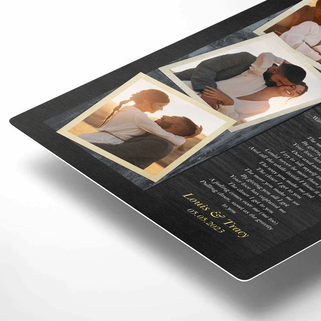 Personalized Photo Collage & Song Lyrics Metal Print