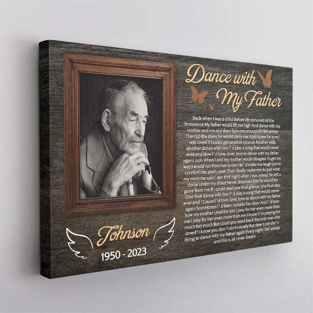 Personalized Memorial Canvas with Frame, Song Lyrics On Canvas