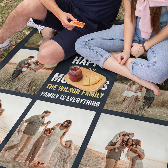 Custom Family Collage Picnic Blanket