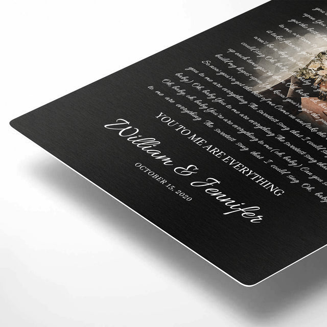 Personalized Song Lyrics & Photo Metal Print