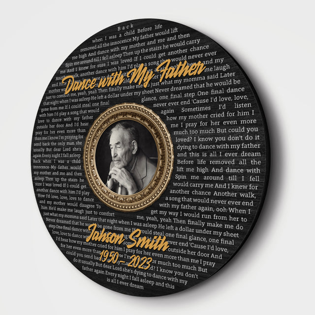 Custom Song Lyrics & Photo, Personalized Memorial Round Wood Sign