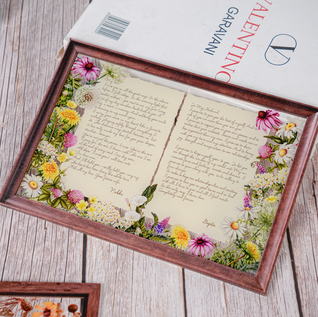 Personalized Wedding Vows 2 Layered Mix Wooden Art 12x8 inch KA05