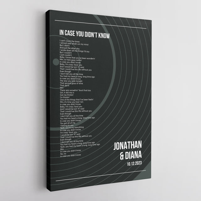 Personalized Classic Vinyl Record Canvas, Custom Song And Name