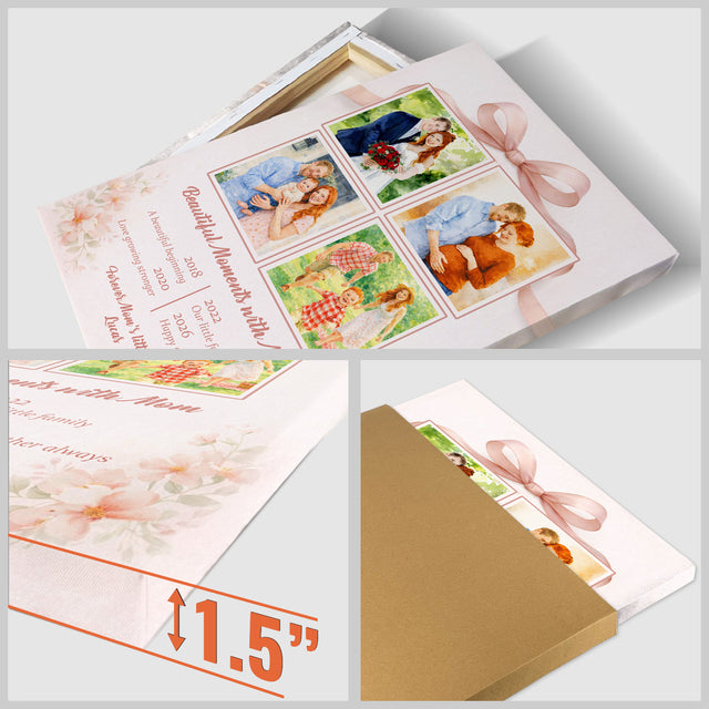 Personalized Mom Photo Collage Canvas Gift Family Moments Art