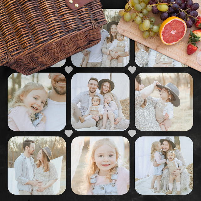 Custom Heart Collage Picnic Blanket