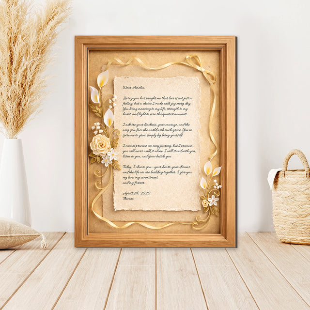 Personalized Wedding Vows 2 Layered Wooden Art JN05