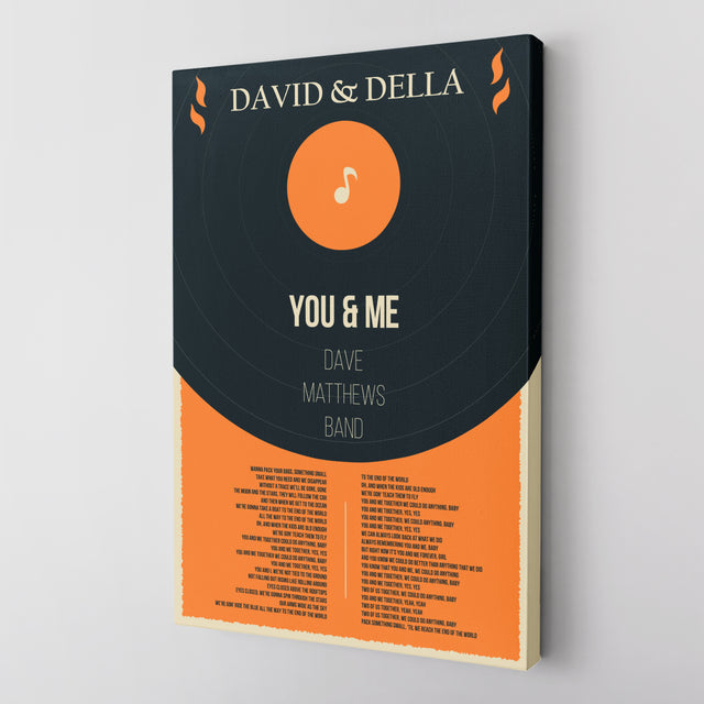 Nostalgic Vinyl Lyrics Canvas, Custom Song Lyrics And Name