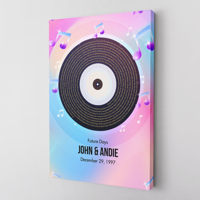 Gradient Personalized Canvas, Song Lyrics On Wall Art