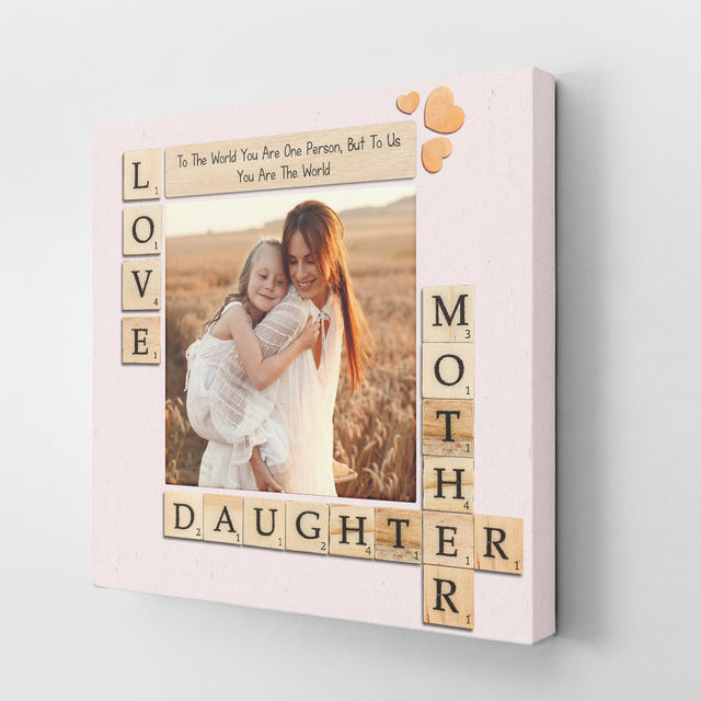 Personalized Mother Daughter Photo Canvas Wall Art