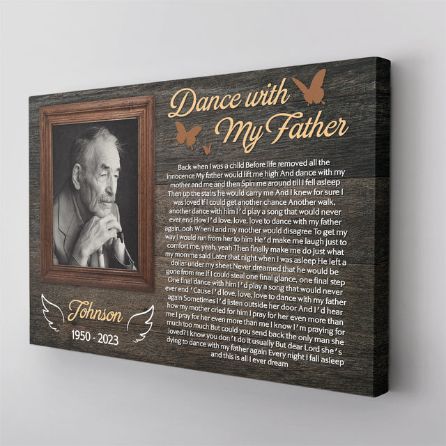 Personalized Memorial Canvas with Frame, Song Lyrics On Canvas