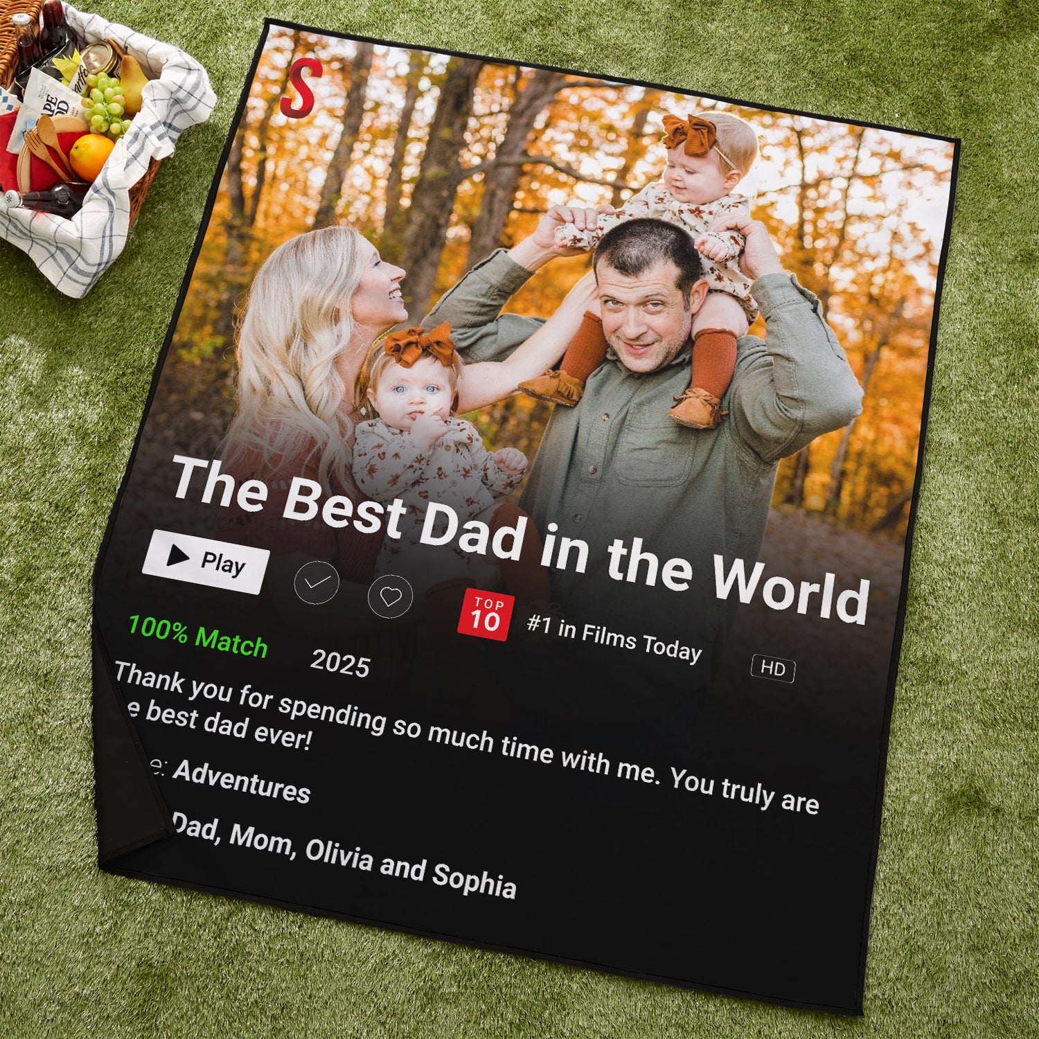 Custom Dadflix Style Picnic Blanket