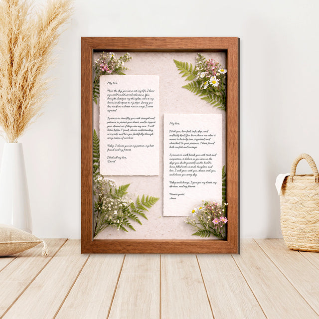 Personalized Wedding Vows 2 Layered Wooden Art JN03