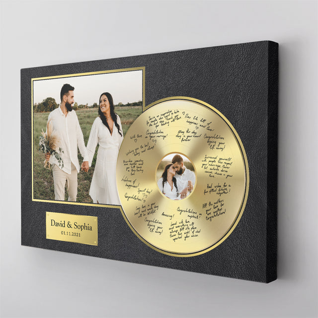 Custom Photo Wedding Guest Book Canvas Print, Wedding Guest Book Alternative