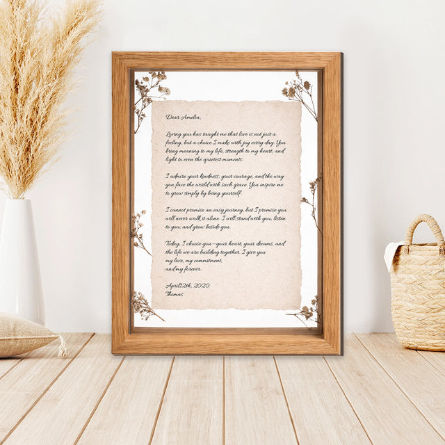 Personalized Wedding Vows 2 Layered Mix Wooden Art 8x12 inch JN01