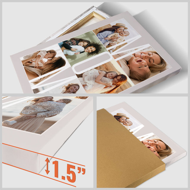 Mom Photo Collage Canvas Wall Art Custom 6 Pictures
