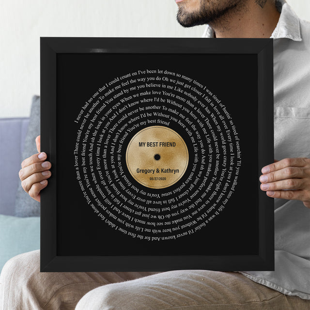 Personalized Song Lyrics On Framed Art Print, Golden Anniversary Gift