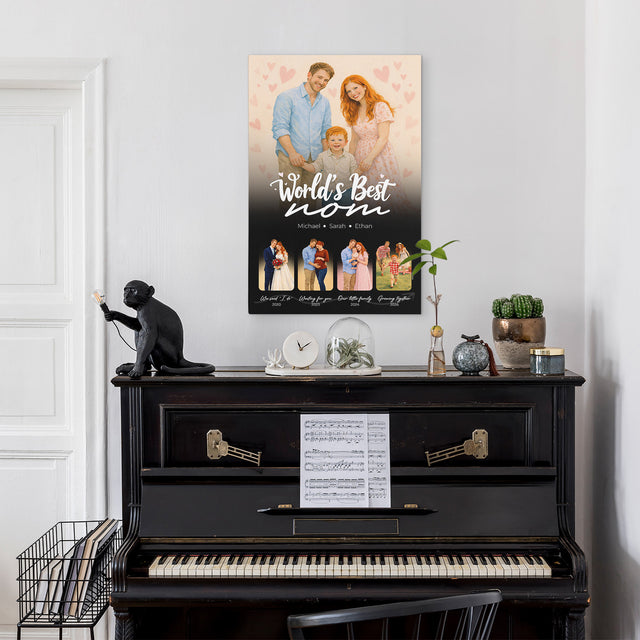 Personalized World’s Best Mom Canvas, Mother’s Day Gift