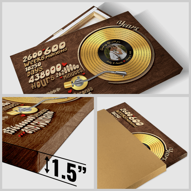 Golden vinyl design for personalized 50 year anniversary gift