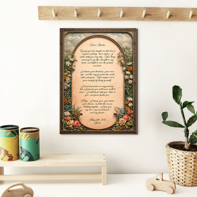 Personalized Wedding Vows 2 Layered Wooden Art JN02