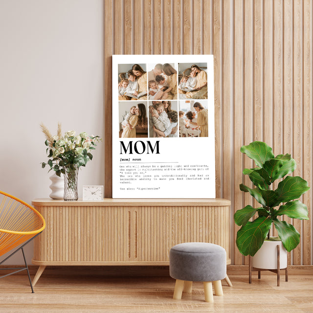 Custom Mom Definition Photo Collage Canvas Wall Art