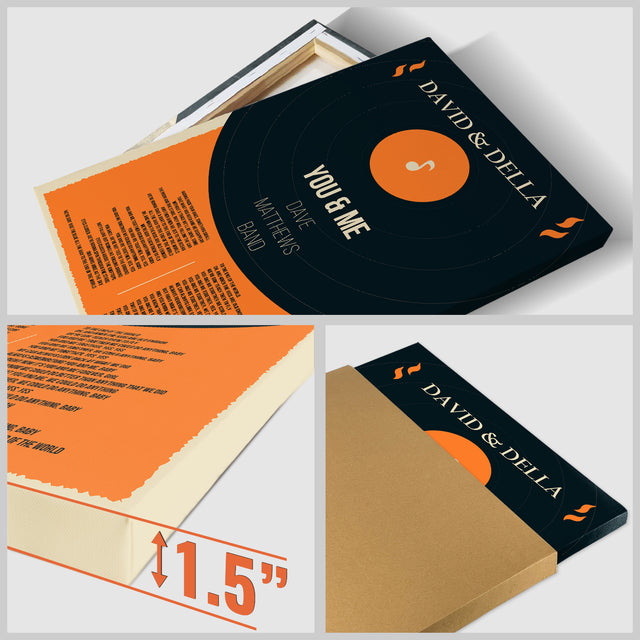 Nostalgic Vinyl Lyrics Canvas, Custom Song Lyrics And Name