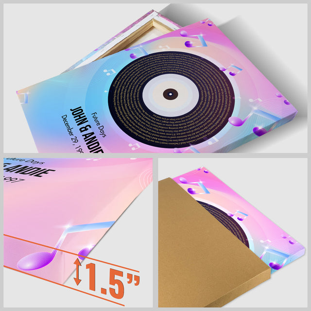 Gradient Personalized Canvas, Song Lyrics On Wall Art