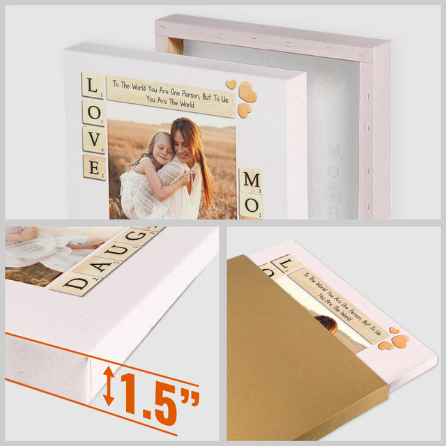 Personalized Mother Daughter Photo Canvas Wall Art