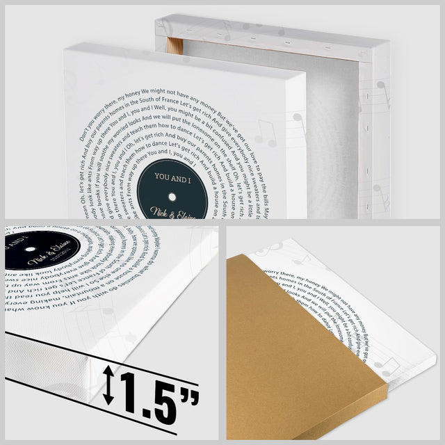 Custom Song Lyrics And Text White Background Canvas