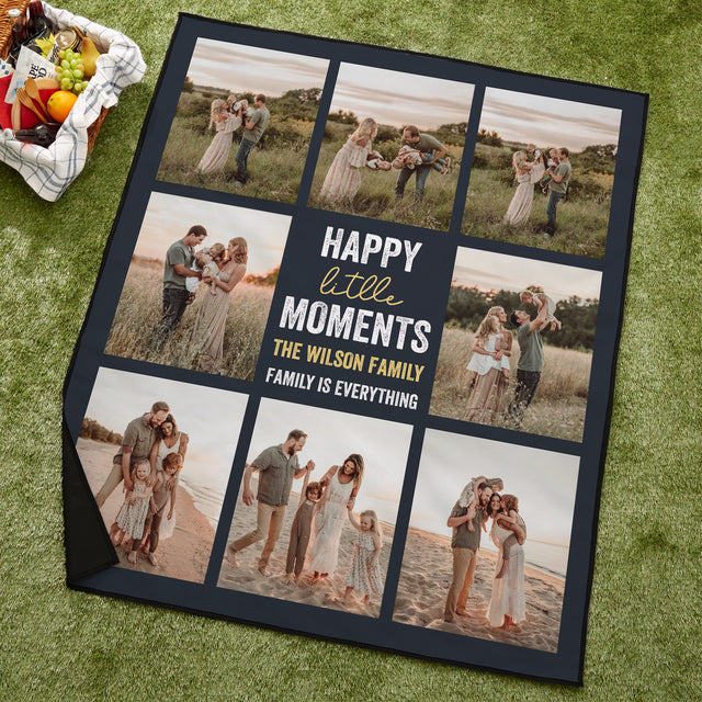 Custom Family Collage Picnic Blanket