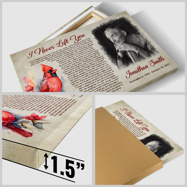 Personalized Cardinal Memorial Canvas, Custom Song Lyrics And Photo