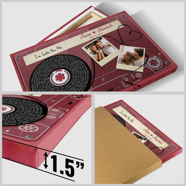 Personalized Song Lyrics and Photo Cassette Tape Canvas