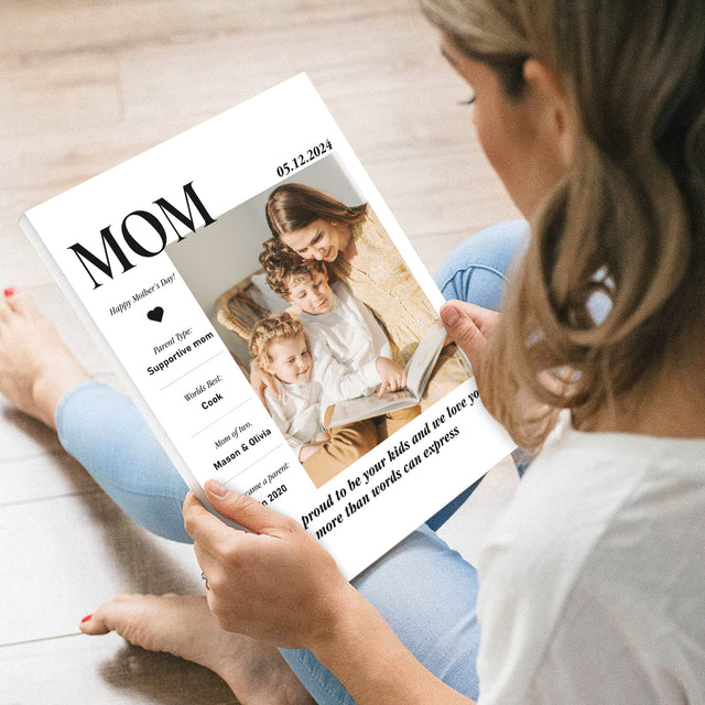 Personalized Mom Profile Photo Canvas Wall Art