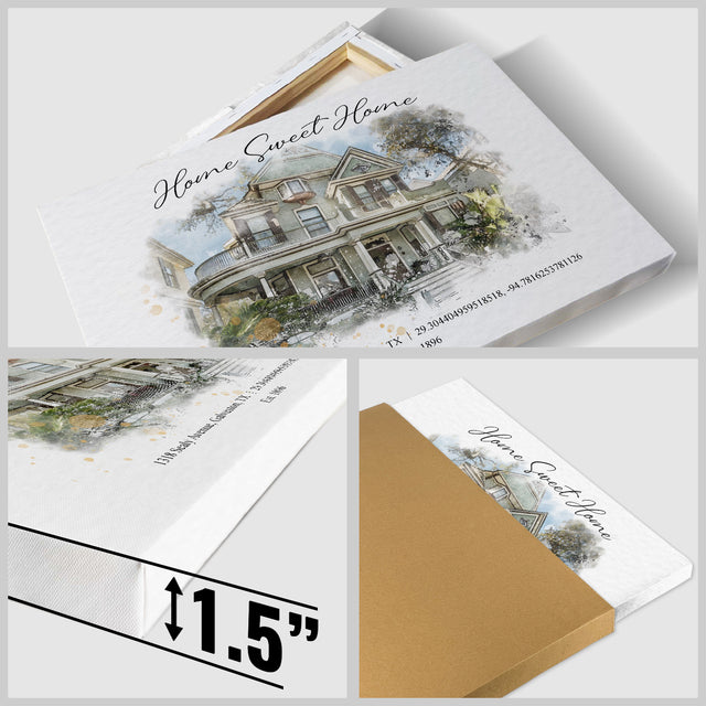 Custom Watercolor Home Portrait