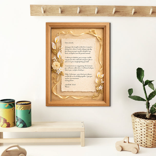 Personalized Wedding Vows 2 Layered Wooden Art JN05