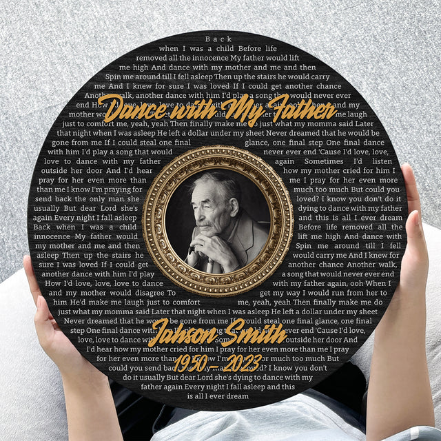 Custom Song Lyrics & Photo, Personalized Memorial Round Wood Sign