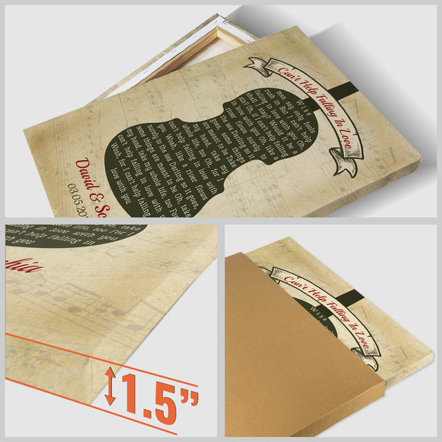 Custom Song Lyrics And Text, Violin Art, Canvas Wall Art