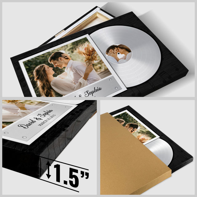 Personalized Vinyl Record Canvas, Wedding Guest Book Alternative