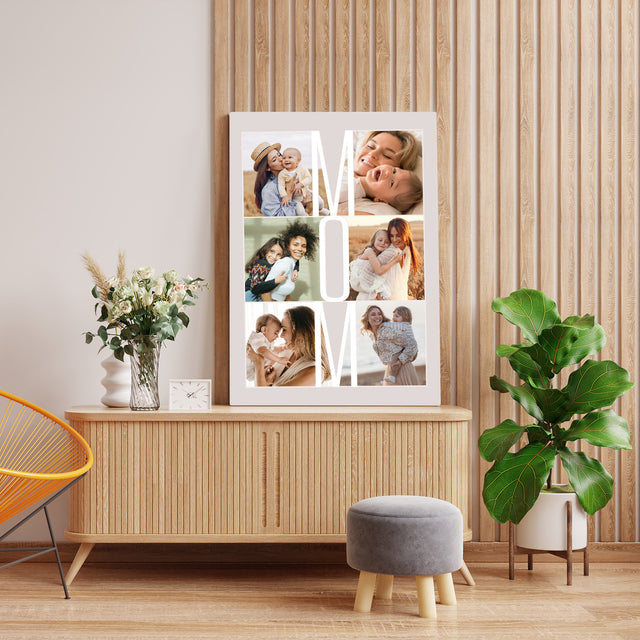Mom Photo Collage Canvas Wall Art Custom 6 Pictures